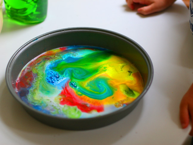 Easy Science Experiment For Little Kids: DIY Rainbow Milk Art