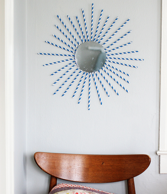 DIY Drinking Straw Sunburst Frame