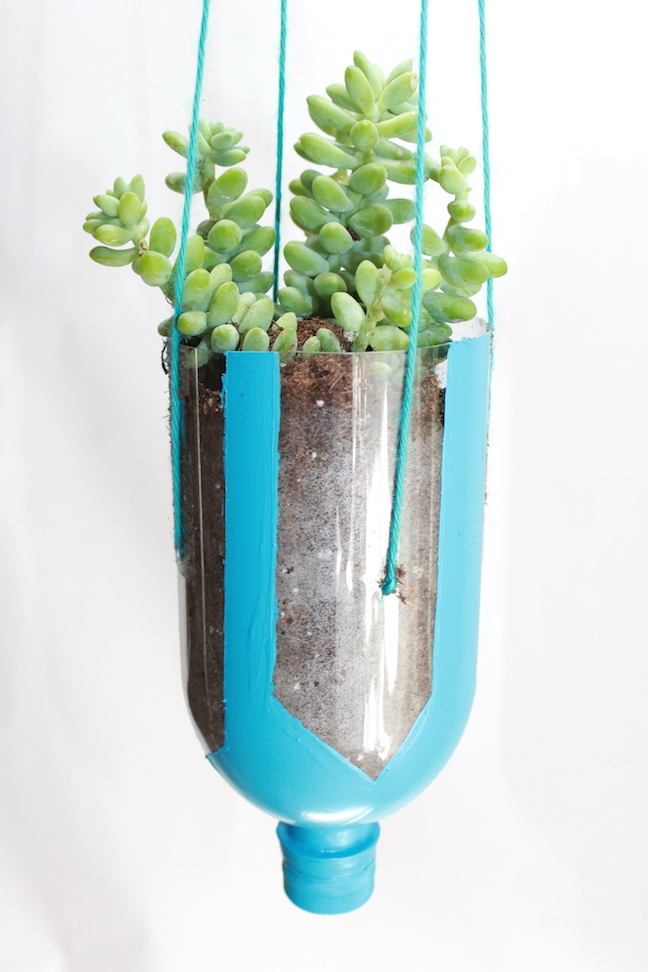 How To Make Hanging Planters from Recycled Water Bottles