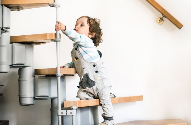 At what age do babies 2024 climb stairs