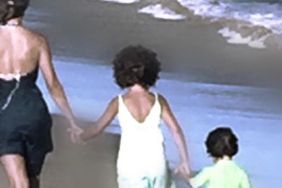 Blurry pic or painting of Halle Berry with her kids.