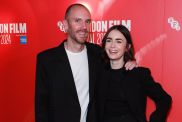 Charlie McDowell and Lily Collins attend a special presentation of "The Summer Book" at The Curzon Mayfair on October 12, 2024 in London, England.