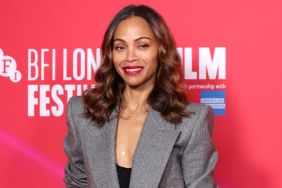 Zoe Saldana ahead of the Screen Talks during the 68th BFI London Film Festival at BFI Southbank on October 12, 2024 in London, England.