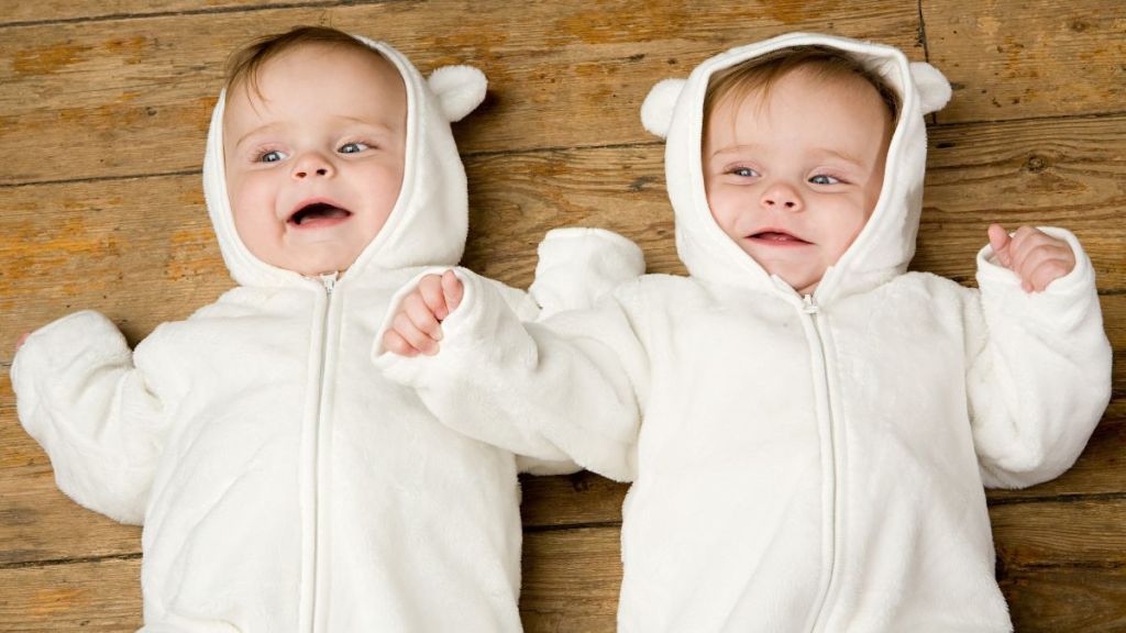 Adorable twin babies