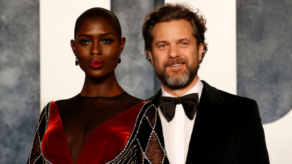 British actress Jodie Turner-Smith and her husband, Canadian-US actor Joshua Jackson, attend the Vanity Fair 95th Oscars Party at the The Wallis Annenberg Center for the Performing Arts in Beverly Hills, California on March 12, 2023.