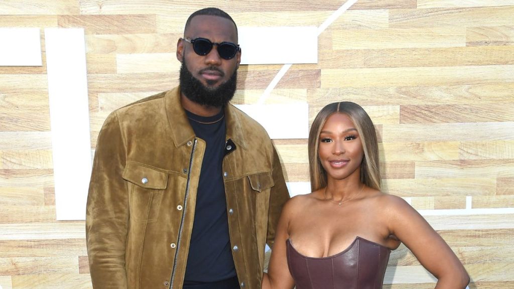 LeBron James, Savannah James arrives at the Los Angeles Premiere Of Netflix's "Hustle" at Regency Village Theatre on June 01, 2022 in Los Angeles, California.