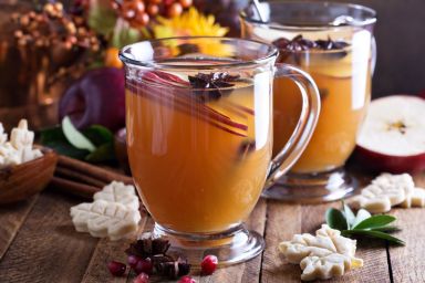 Hot apple cider with star anise and cardamom, an uber-decadent drink for fall.