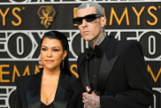 Kourtney Kardashian and Travis Barker attend the 75th Primetime Emmy Awards at Peacock Theater on January 15, 2024 in Los Angeles, California.