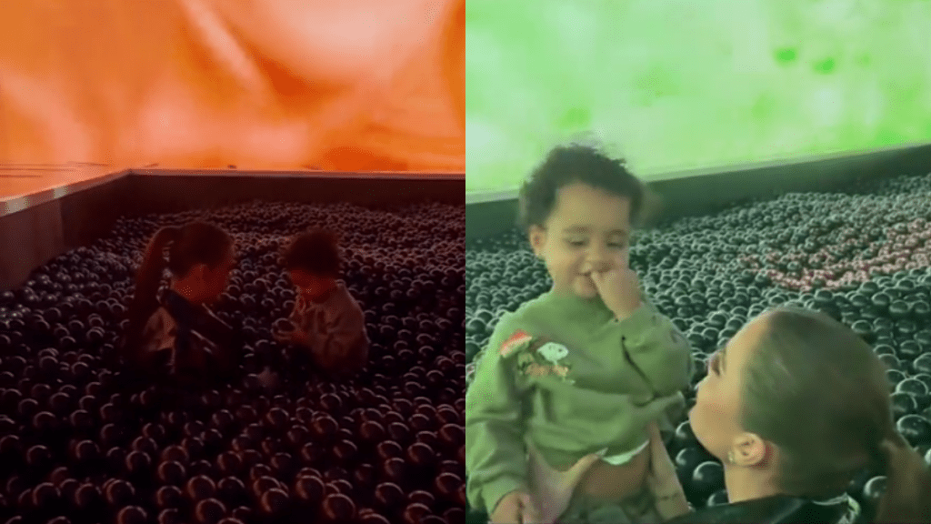 Khloe Kardashian Plays With Son Tatum in a Giant Ball Pit