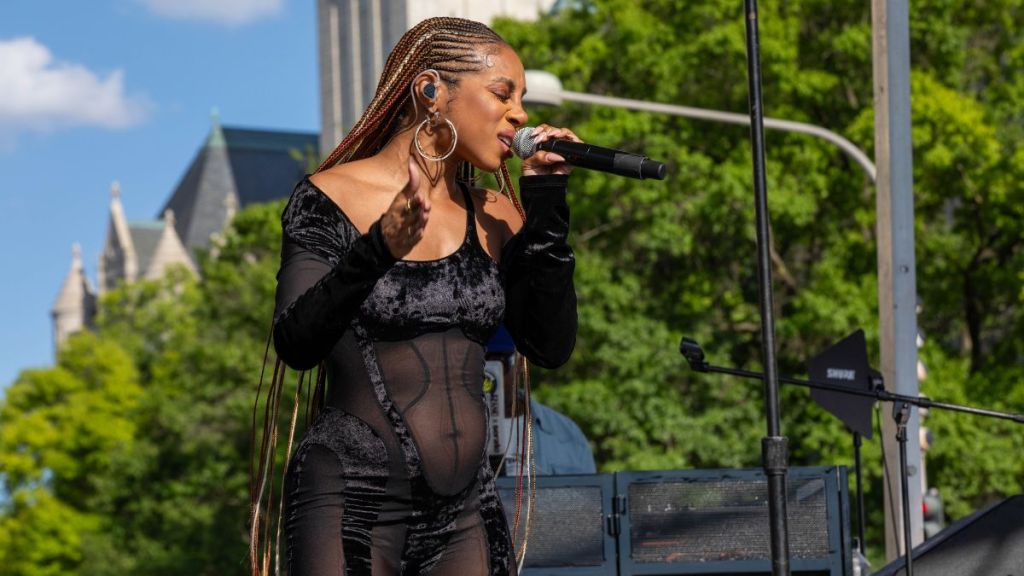 Singer Candiace Dillard Bassett performs live onstage during the NBJC Equity March on June 15, 2024 in Washington, DC.