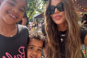 Khloe Kardashian with her kids True and Tatum