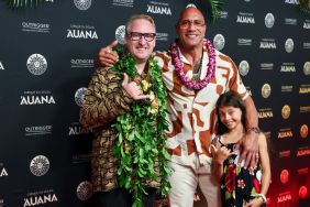 Neil Dorward, Director of 'Auana, (l-r) Dwayne "The Rock" Johnson and his daughter Jasmine Johnson at the global premiere of Cirque du Soleil 'Auana at the OUTRIGGER Waikiki Beachcomber Hotel, a show blending Hawaiian legends with Cirque's iconic acrobatics.