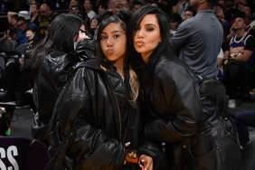 Kim Kardashian (R) and North West attend a basketball game between the Los Angeles Lakers and the Golden State Warriors at Crypto.com Arena on April 09, 2024 in Los Angeles, California.