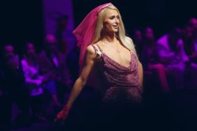 This image has been altered with digital filters.) Paris Hilton walks the runway of the Versace Fashion Show during the Milan Fashion Week Womenswear Spring/Summer 2023 on September 23, 2022 in Milan, Italy.