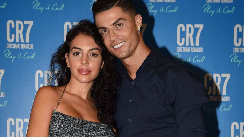 Cristiano Ronaldo and Georgina Rodriguez celebrate the launch of new CR7 Play It Cool with friends and family on September 12, 2019 in Turin, Italy.