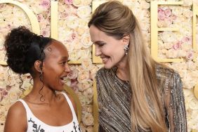 Zahara Jolie and Angelina Jolie attend the 82nd Annual Golden Globe Awards at The Beverly Hilton on January 05, 2025 in Beverly Hills, California.