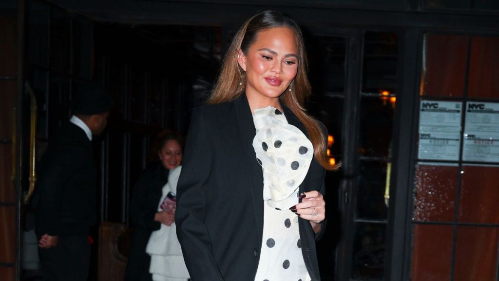 Chrissy Teigen is seen in the East Village on November 20, 2024 in New York City.