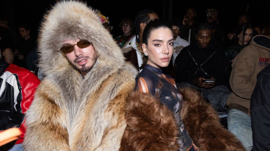 J Balvin and Valentina Ferrer attend the KidSuper Menswear Fall-Winter 2025/2026 show as part of Paris Fashion Week on January 25, 2025 in Paris, France.