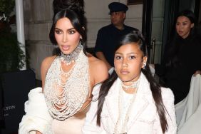 Kim Kardashian and North West are seen leaving the Ritz Hotel on May 01, 2023 in New York City.